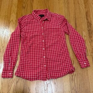 Banana Republic Red Plaid Button Down Shirt